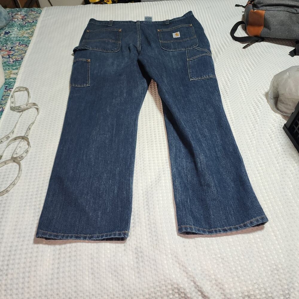 CARHARTT EUC MENS SIZE 42 x 30 DENIM CARGO CARPENTER JEANS - Picture 7 of 11